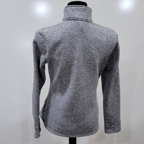 Lands End Grey White Heathered Fleece Lined Jacket Size 6-8 100% Polyester - Picture 2 of 10